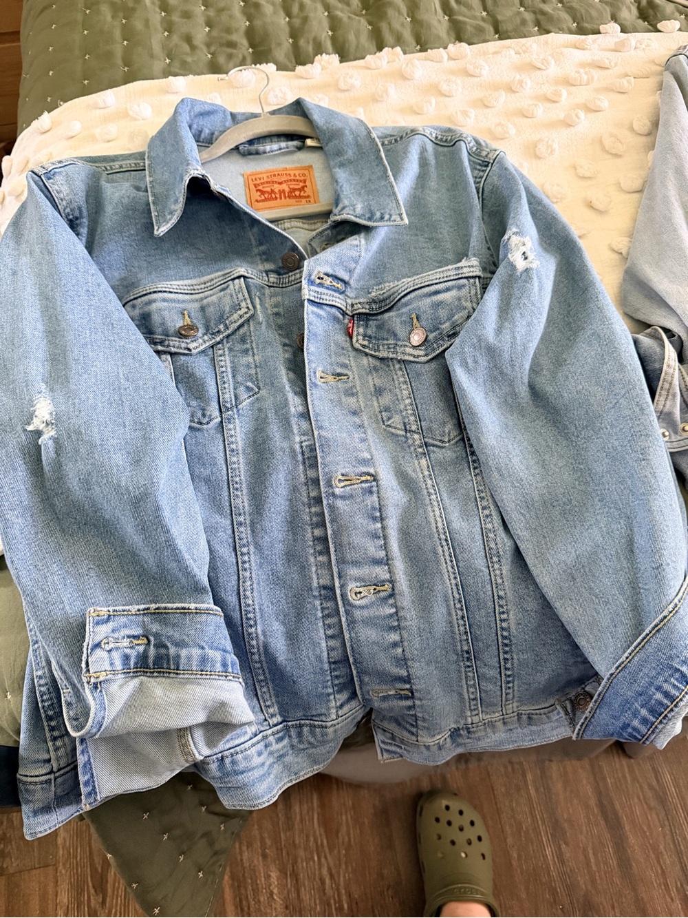 Levi's Light Blue Distressed Denim Jacket